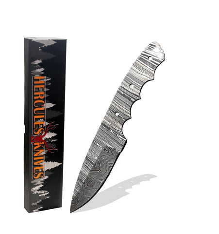 Hercules Custom Hand Forged Damascus Steel Miniature Blank Blade Hunting Knife Handmade Knife Making Supplies (Free Shipping)