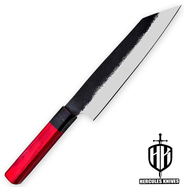 Hercules Hammered 12C27 Steel Steel Chef Knife Kitchen Knife Meat Knife Vegetable Handmade Spanish Wood Handle No Damascus