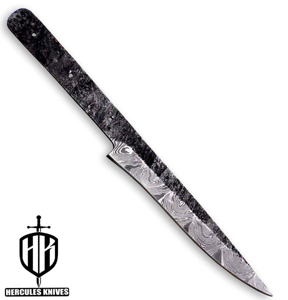 Hercules Custom 10.4"OAL Hand Forged Hammered Damascus Steel Blank Blade Fillet Knife Fishing Knife Handmade