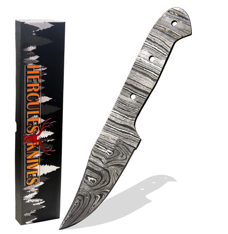 Hercules Custom 8.1"OAL Hand Forged Damascus Steel Blank Blade Army Knife Camping Knife Handmade (Free Shipping)