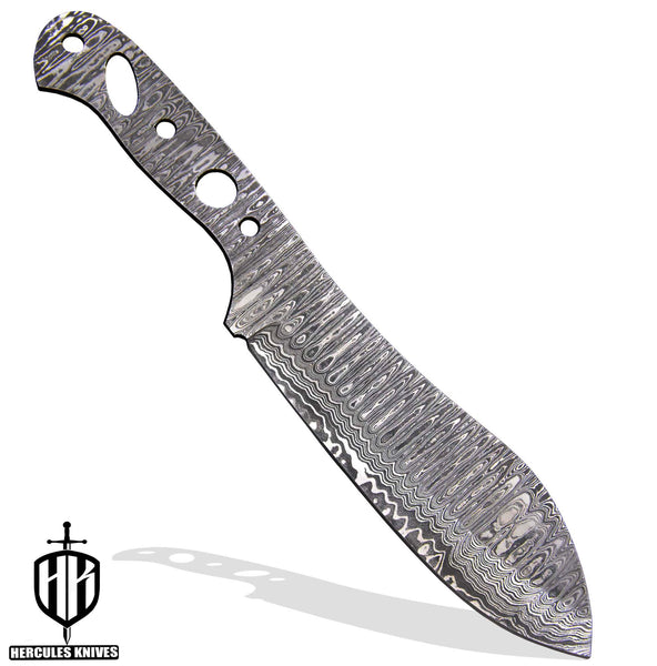 Hercules Custom 11.1"OAL Hand Forged Damascus Steel Blank Blade Cleaver Hunting Knife Butcher Knife Handmade