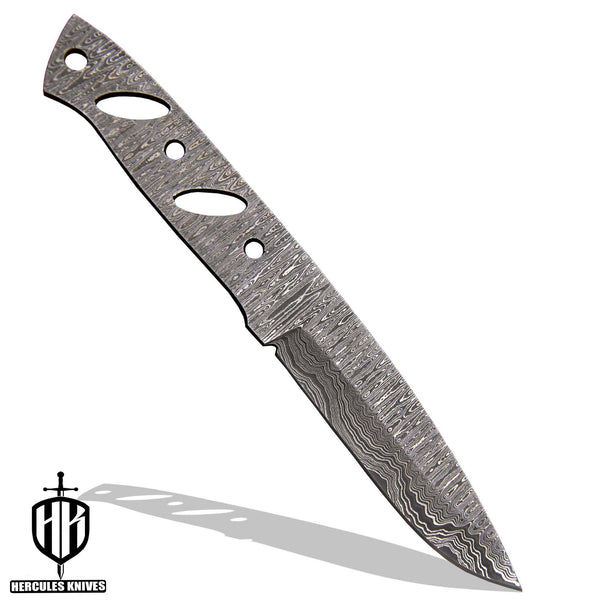Hercules Custom 9.1"OAL Hand Forged Damascus Steel Blank Blade Army Knife Camping Knife Handmade, No Damascus