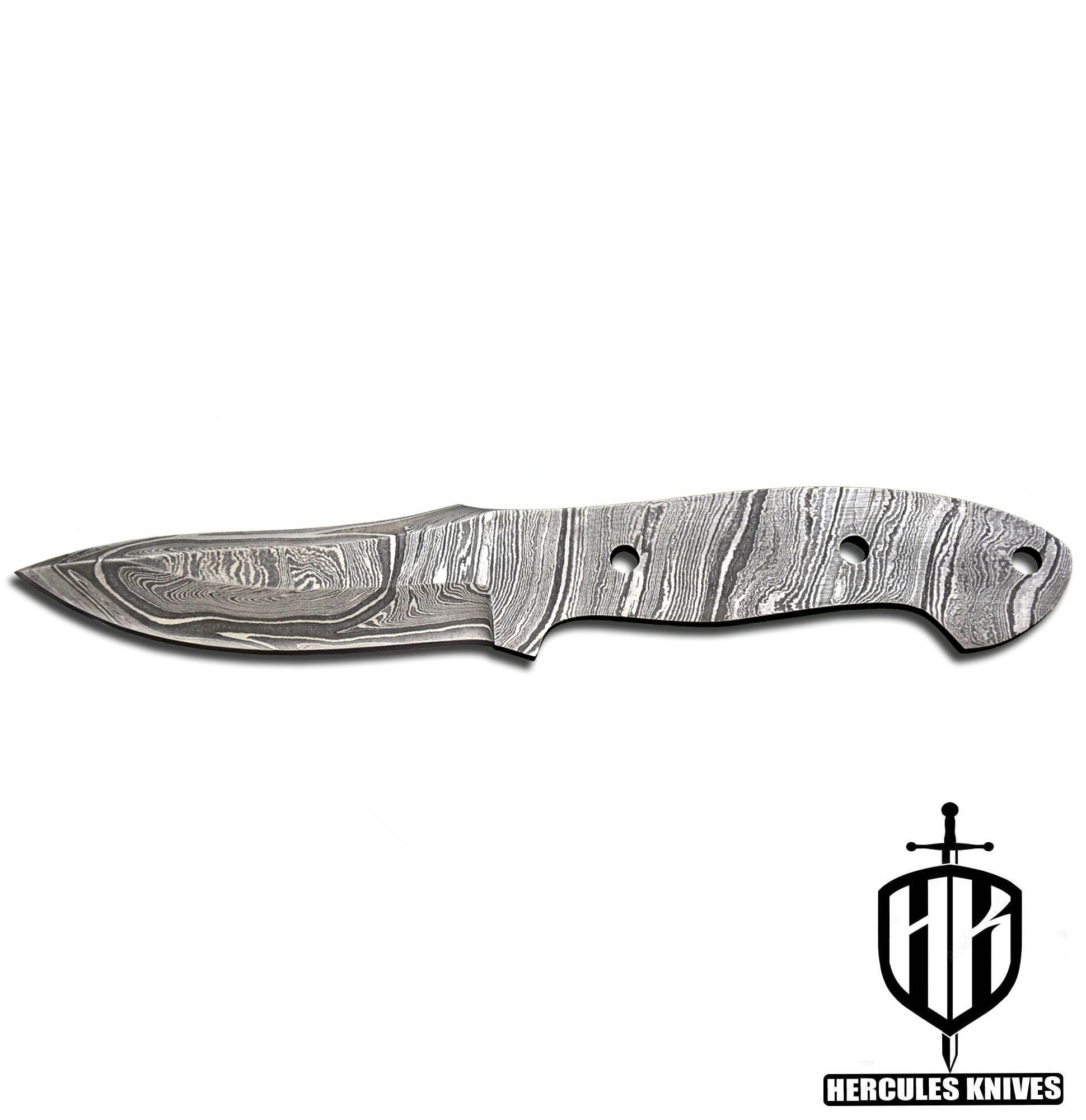 P524-Custom 8.6"OAL Hand Forged Damascus Steel Blank Blade Camping Knife, Handmade