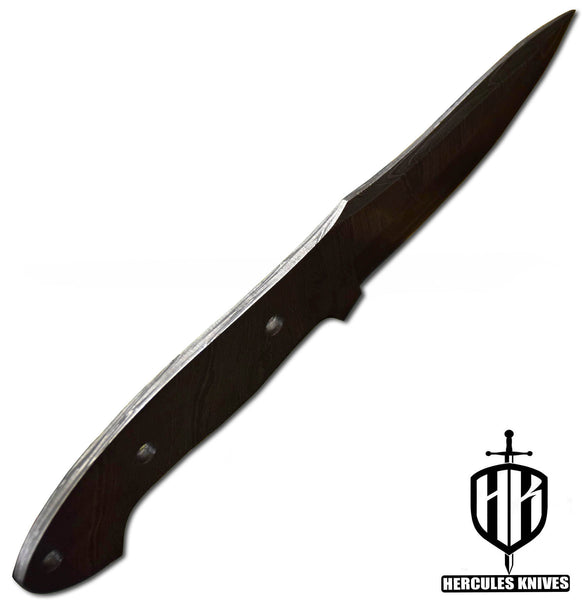 P524-Custom 8.6"OAL Hand Forged Damascus Steel Blank Blade Camping Knife, Handmade