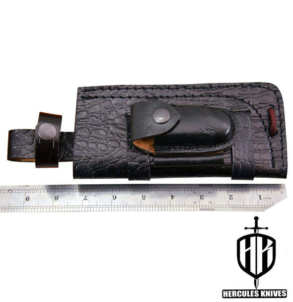 S86-CUSTOM 100% GENUINE SHEATH Crocodile HANDMADE FOR FIXED BLADE HUNTING KNIFE