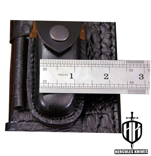 S86-CUSTOM 100% GENUINE SHEATH Crocodile HANDMADE FOR FIXED BLADE HUNTING KNIFE