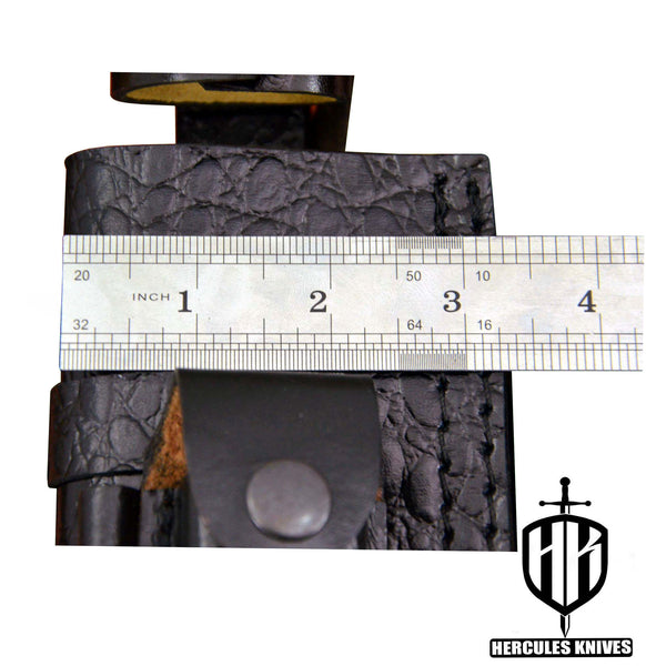 S86-CUSTOM 100% GENUINE SHEATH Crocodile HANDMADE FOR FIXED BLADE HUNTING KNIFE