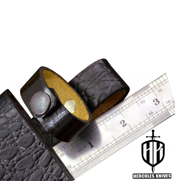 S86-CUSTOM 100% GENUINE SHEATH Crocodile HANDMADE FOR FIXED BLADE HUNTING KNIFE