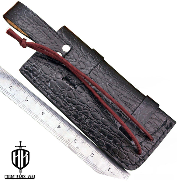 S86-CUSTOM 100% GENUINE SHEATH Crocodile HANDMADE FOR FIXED BLADE HUNTING KNIFE
