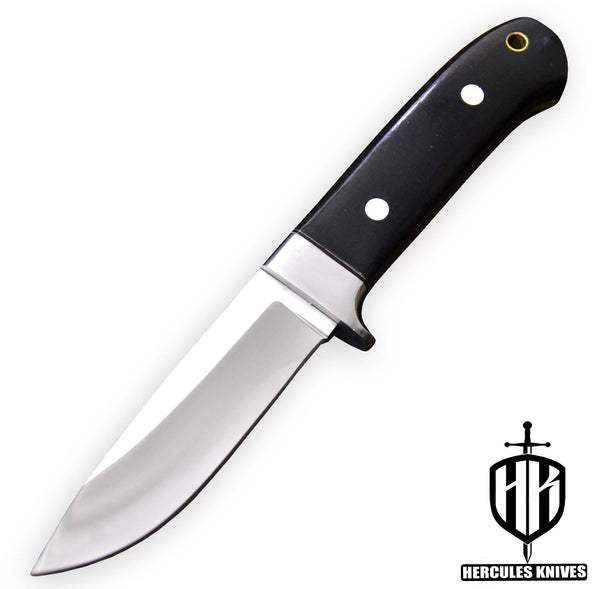 Hercules Custom D2 Tool Steel Drop Point Hunting Knife Fixed Blade Loveless Knife G-10 Micarta Handle With Leather Sheath Handmade Full Tang