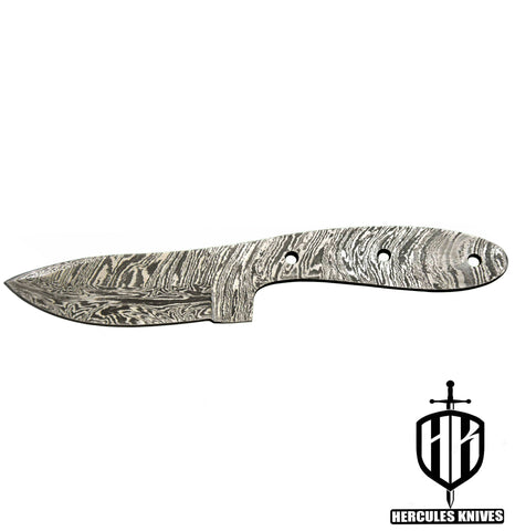P394-Custom 8.8"OAL Hand Forged Damascus Steel Blank Blade Camping Knife, Handmade