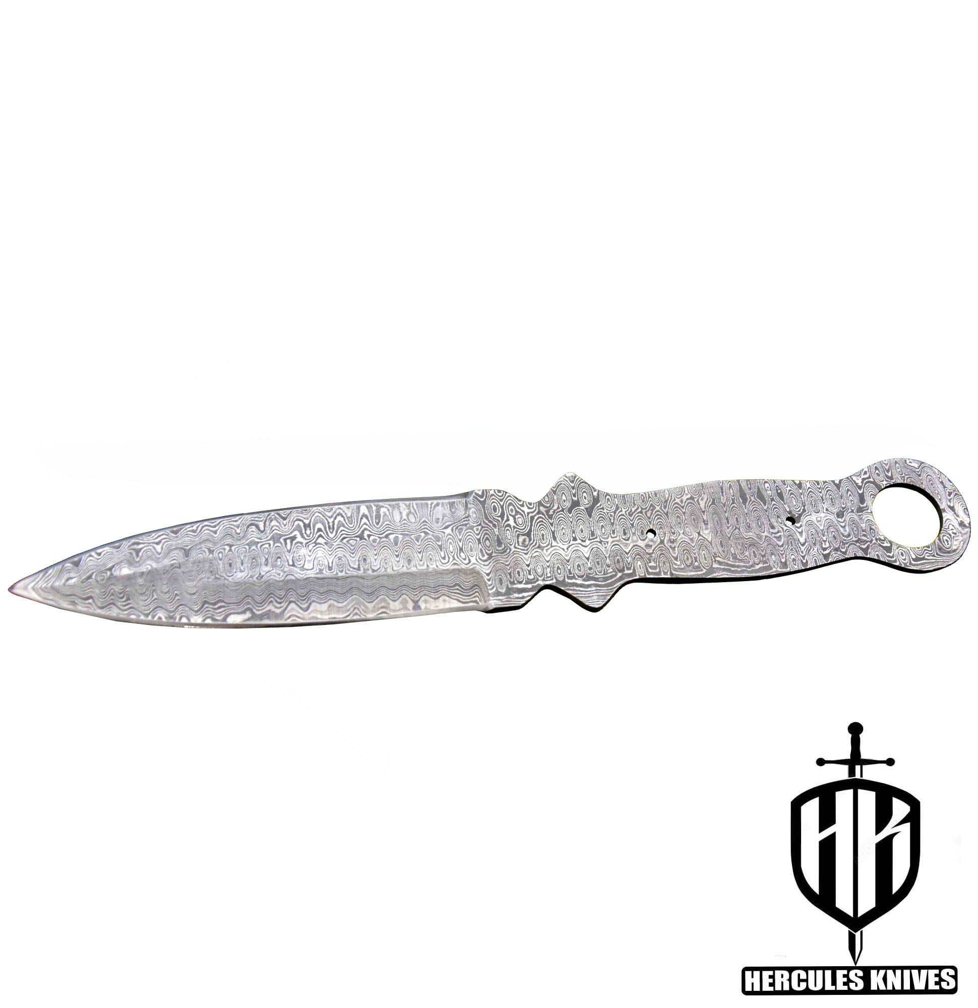 MB418-Custom 11.3"OAL Hand Forged Damascus Steel Dagger Blank Blade Camping Knife, Handmade