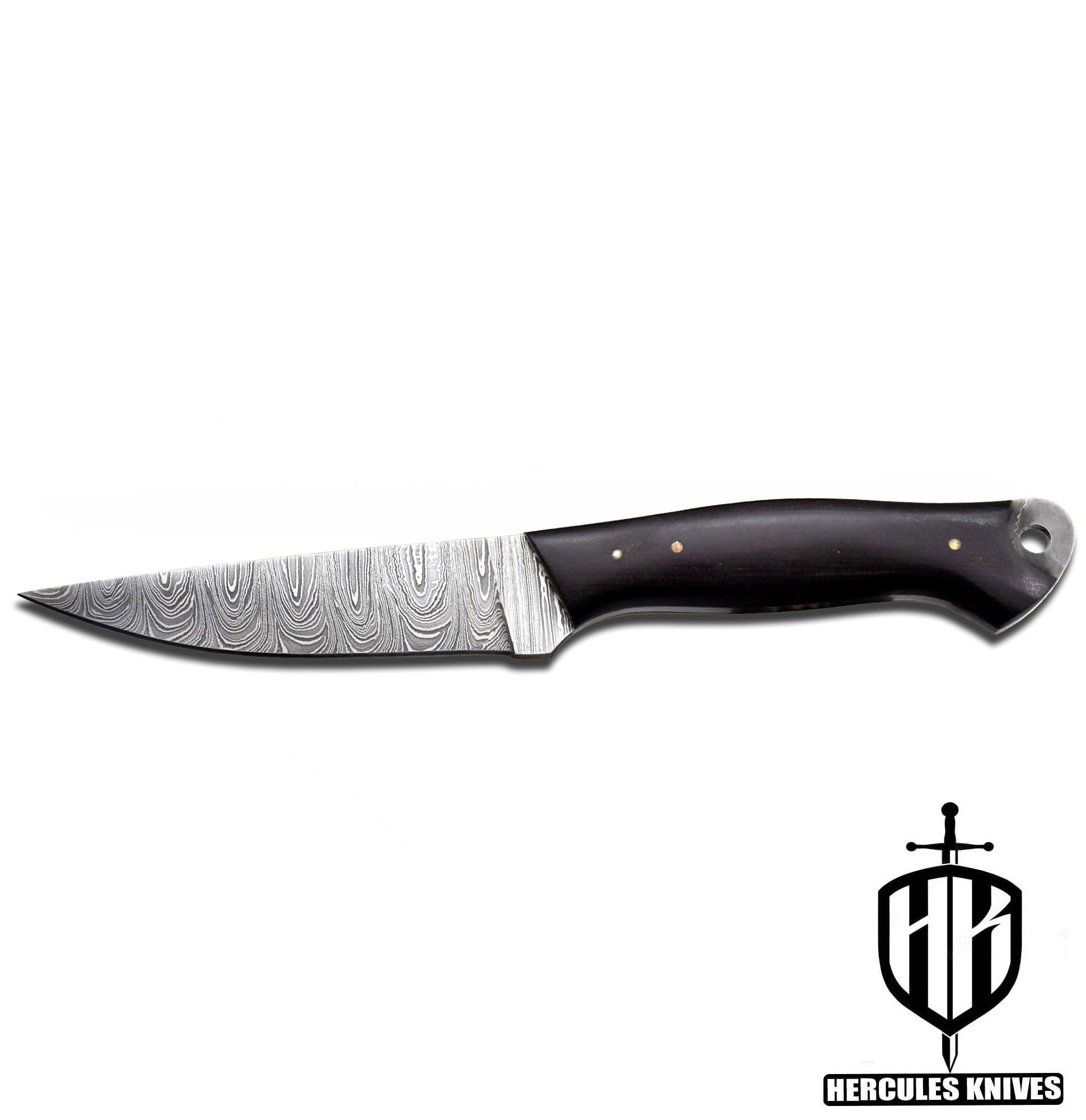 T126-Custom Hand Forged Damascus Steel Camping Knife With G-10 Micarta Handle | Handmade | Leather Sheath