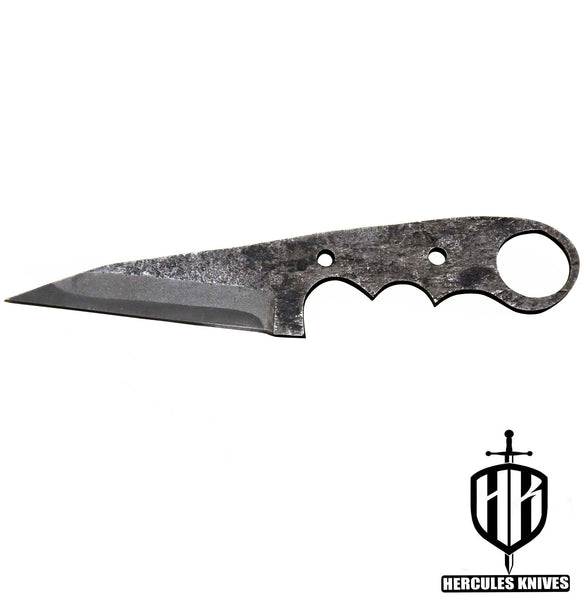P96-Custom 8.0"OAL Hammered Spring Steel 5160 Blank Blade Hunting Knife Handmade, No Damascus