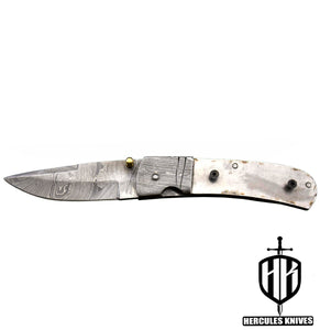 FL846-Custom Hand Forged Damascus Steel Pocket Folding Blank Knife Camping EDC Knife