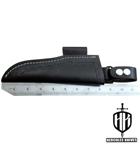 S213-CUSTOM 100% GENUINE LEATHER SHEATH POUCH HANDMADE FOR FIXED BLADE HUNTING KNIFE