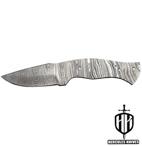 P440-Custom 7.5"OAL Hand Forged Damascus Steel Blank Blade Camping Knife, Handmade
