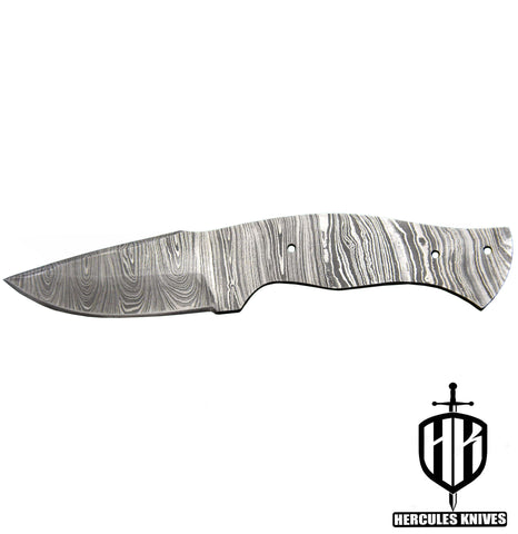 P440-Custom 7.5"OAL Hand Forged Damascus Steel Blank Blade Camping Knife, Handmade