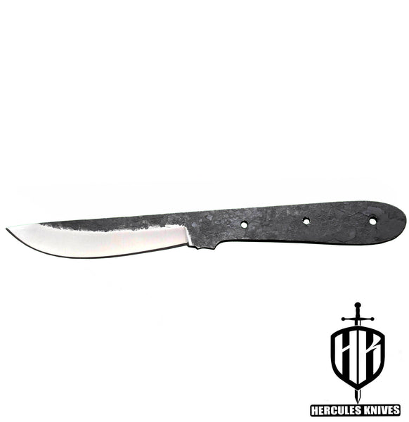 P499-Custom 8.5"OAL Hammered Spring Steel 5160 Blank Steak Hunting Knife Handmade, No Damascus