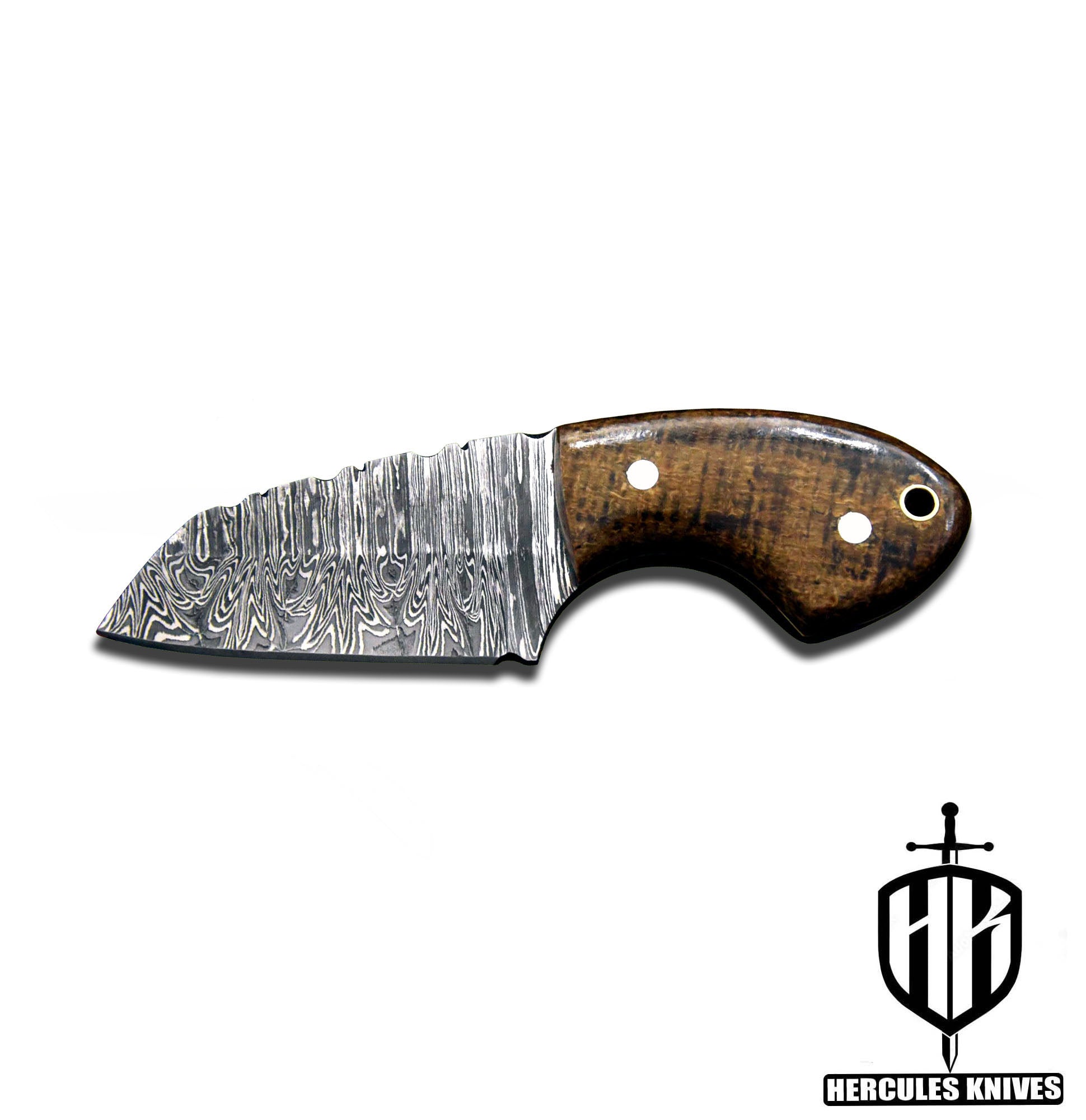 A372-Custom Damascus Steel Skinner Hunting Knife with G-10 Micarta Handle | Handmade | Leather Sheath