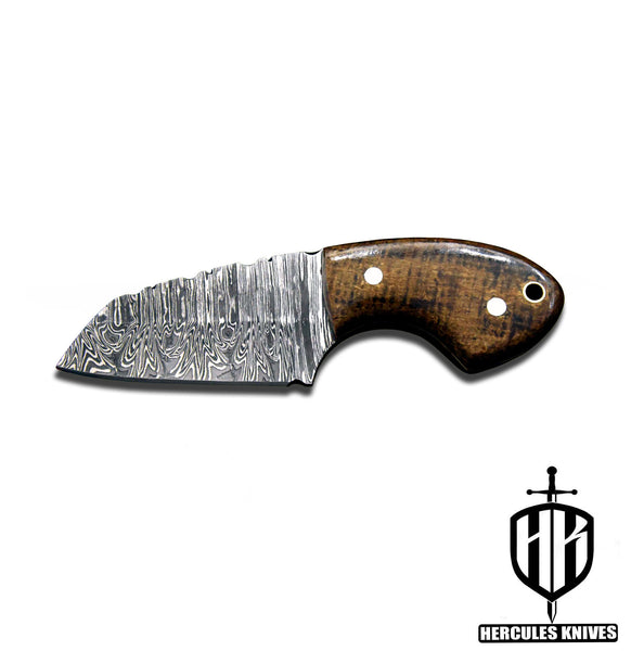 A372-Custom Damascus Steel Skinner Hunting Knife with G-10 Micarta Handle | Handmade | Leather Sheath