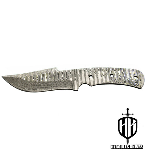 P396-Custom 8.5"OAL Hand Forged Damascus Steel Blank Blade Camping Knife, Handmade