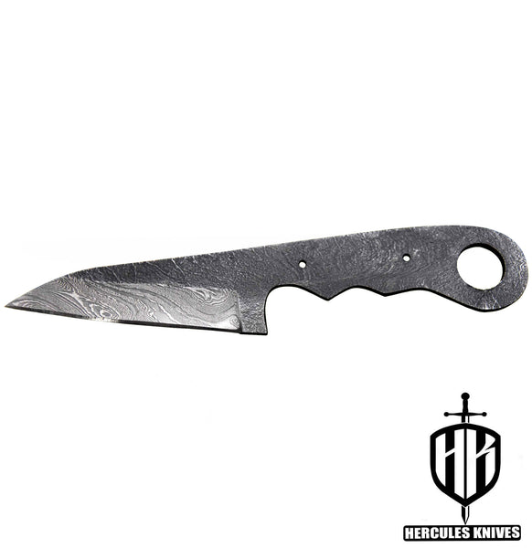 P232-Custom Hand Forged Hammered Damascus Steel Blank Blade Camping Knife, Handmade Knife Making Supply
