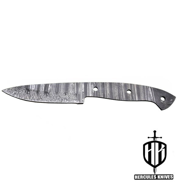 P556-Custom 9.3"OAL Hand Forged Damascus Steel Blank Blade Camping Knife, Handmade