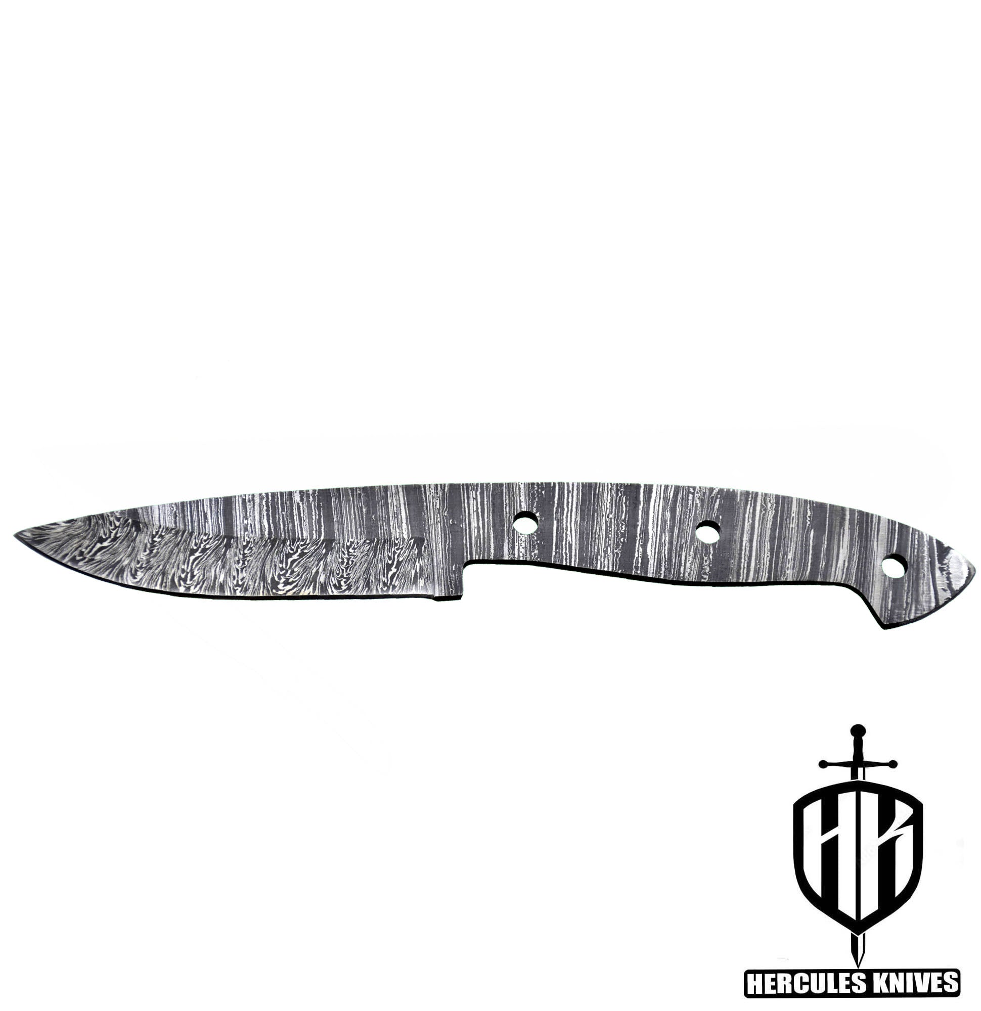 P554-Custom 9.3"OAL Hand Forged Damascus Steel Blank Blade Camping Knife, Handmade