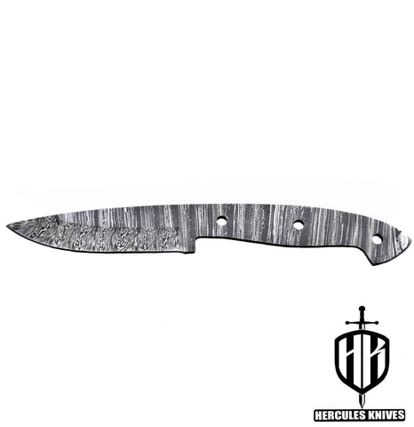 P554-Custom 9.3"OAL Hand Forged Damascus Steel Blank Blade Camping Knife, Handmade