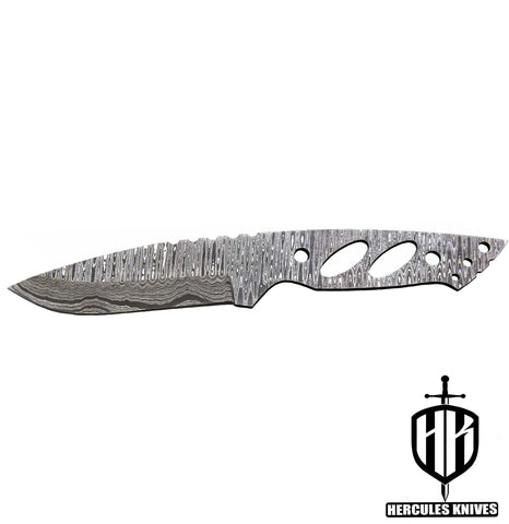 P209-Custom 9.4"OAL Hand Forged Damascus Steel Blank Blade Camping Knife, Handmade