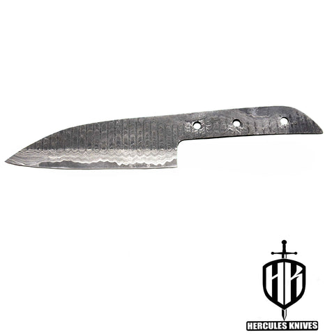 MB695-Custom Hand Forged Hammered Damascus Steel Blank Blade Chef Knife, Handmade Knife Making Supply