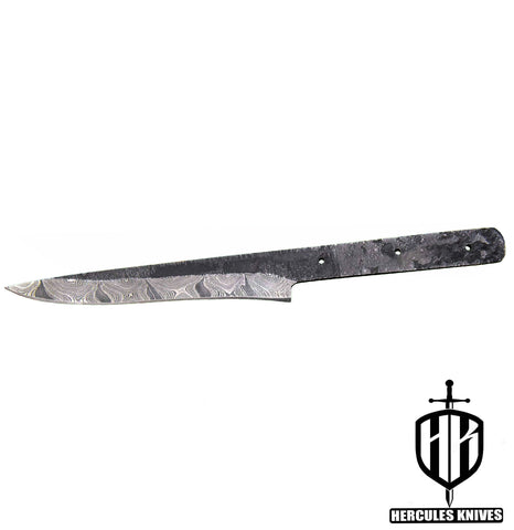 MB532-Custom 12.9"OAL Hand Forged Hammered Damascus Steel Blank Blade Fillet Knife Fishing Knife Handmade