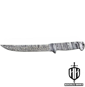 MB724-Custom 11.3"OAL Hand Forged Damascus Steel Blank Blade Fillet Knife Fishing Knife Handmade