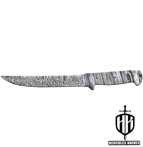 MB724-Custom 11.3"OAL Hand Forged Damascus Steel Blank Blade Fillet Knife Fishing Knife Handmade