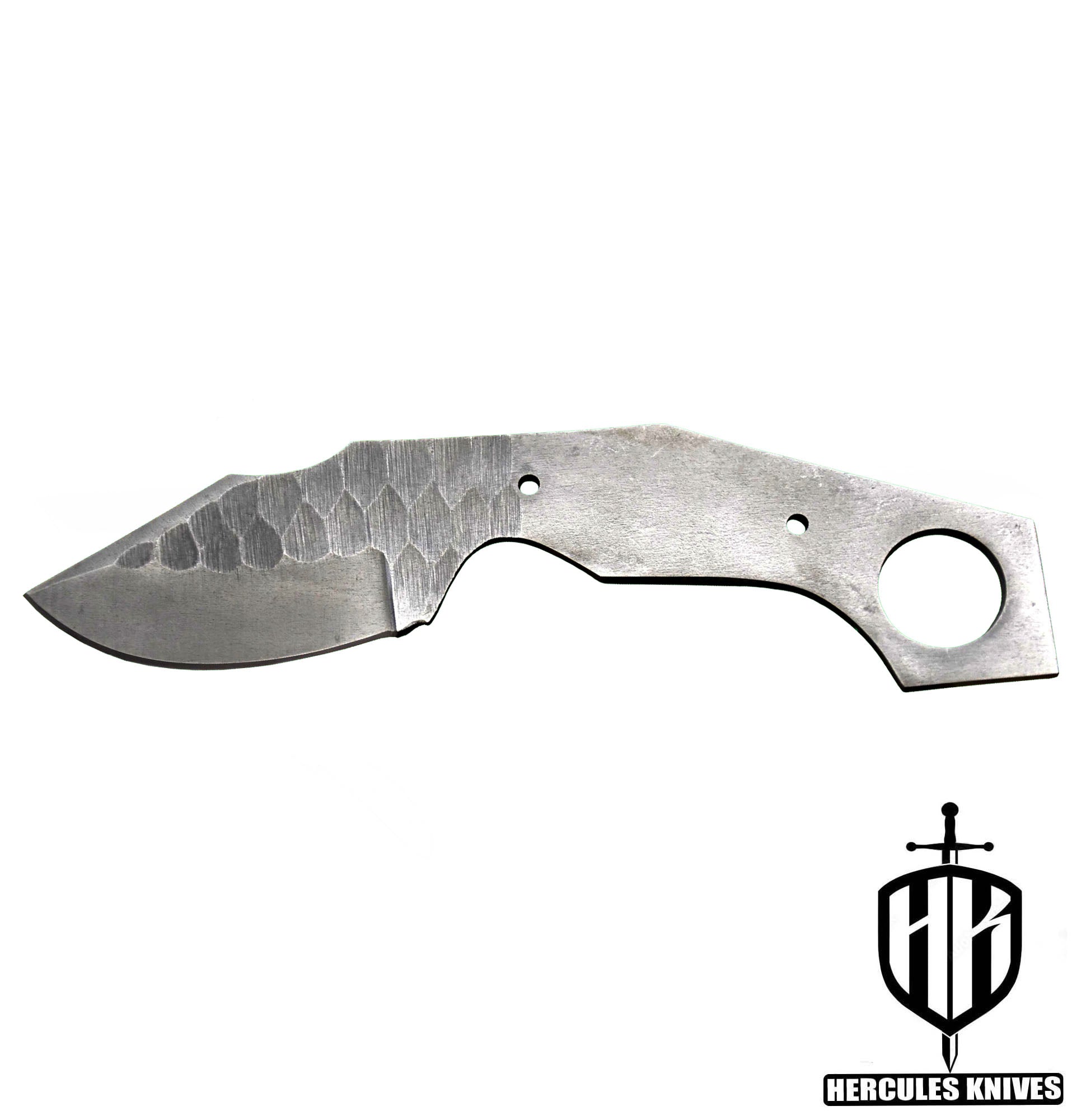 P509-Custom 7.5"OAL Hammered Spring Steel 5160 Blank Blade Hunting Knife Handmade, No Damascus