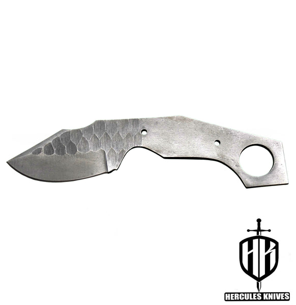 P509-Custom 7.5"OAL Hammered Spring Steel 5160 Blank Blade Hunting Knife Handmade, No Damascus