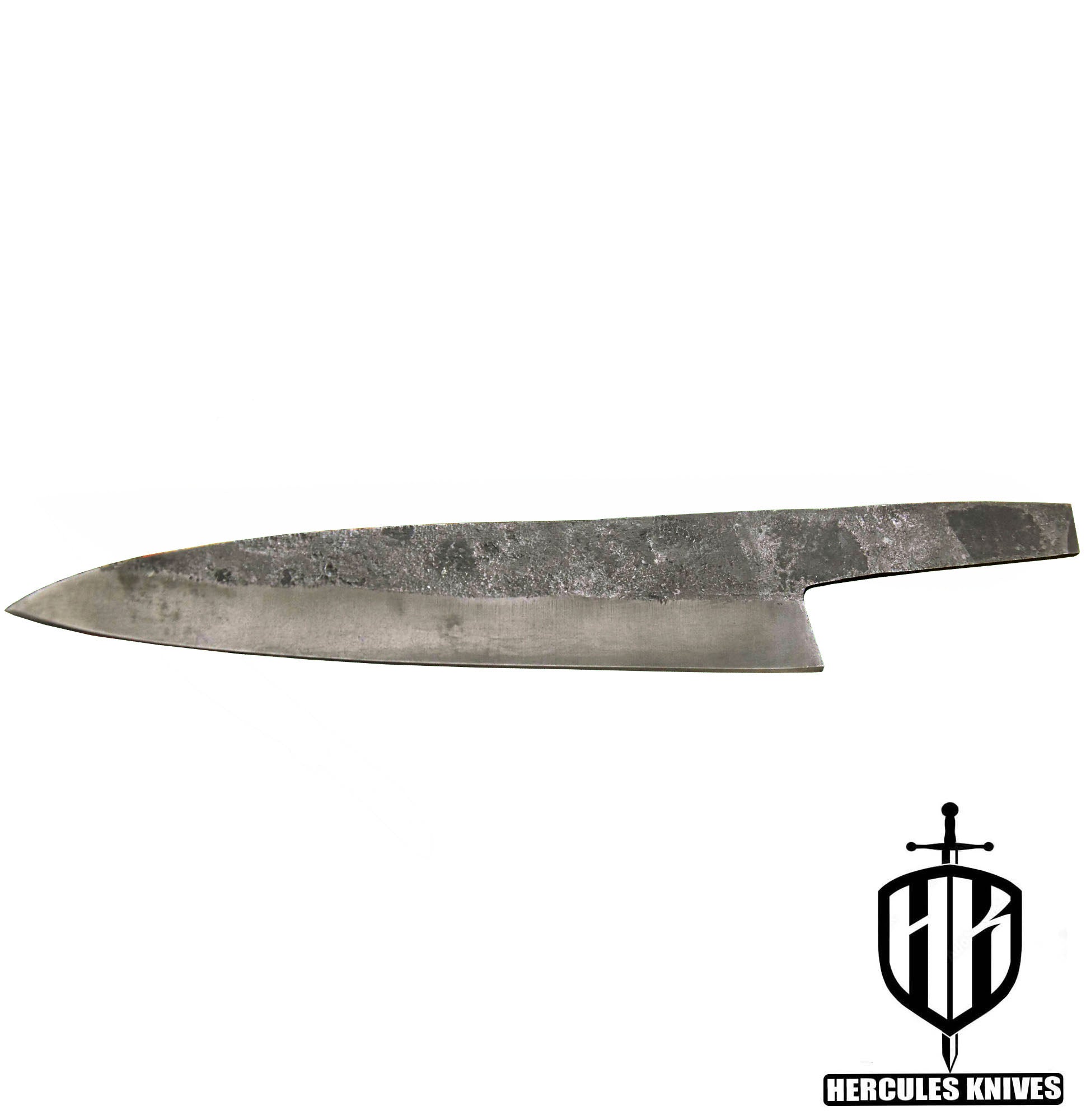 MB484-Custom 11.5"OAL Hammered Spring Steel 5160 Blank Blade Chef Knife Handmade, No Damascus