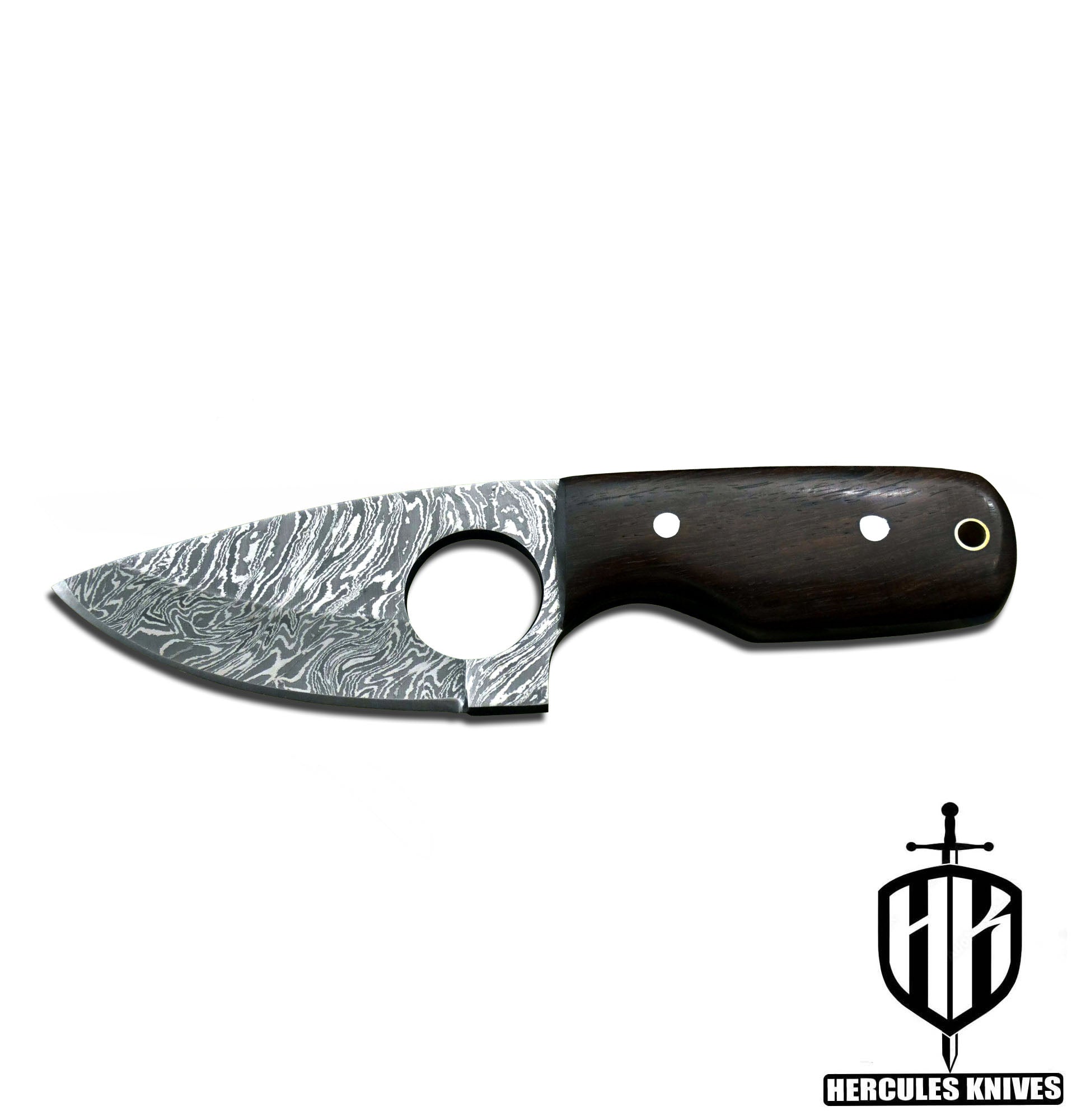 A382-Custom Damascus Steel Skinner Hunting Knife with Walnut Handle | Handmade | Leather Sheath