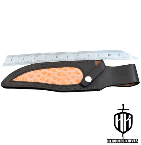 S220-CUSTOM 100% GENUINE LEATHER SHEATH POUCH HANDMADE FOR FIXED BLADE HUNTING KNIFE