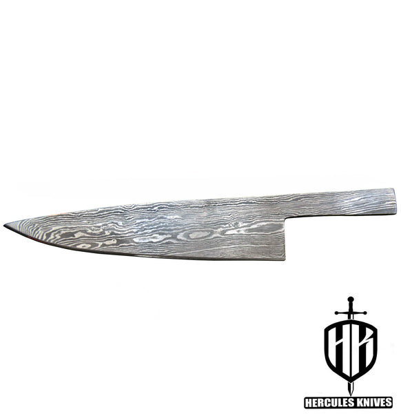 MB302-Custom Hand Forged Damascus Steel Blank Blade Chef Knife, Handmade Knife Making Supply