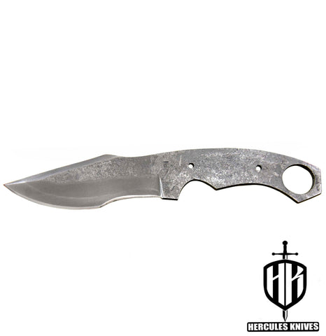 P80-Custom 9.0"OAL Hammered Spring Steel 5160 Blank Blade Tactical Hunting Knife Handmade, No Damascus