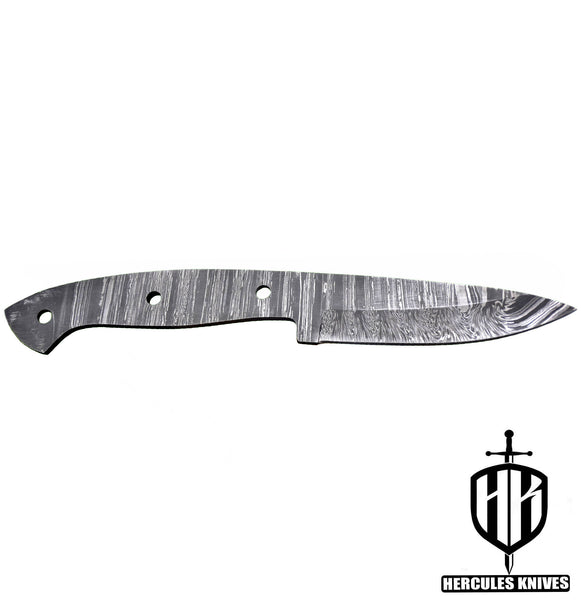 P556-Custom 9.3"OAL Hand Forged Damascus Steel Blank Blade Camping Knife, Handmade