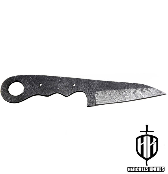 P232-Custom Hand Forged Hammered Damascus Steel Blank Blade Camping Knife, Handmade Knife Making Supply