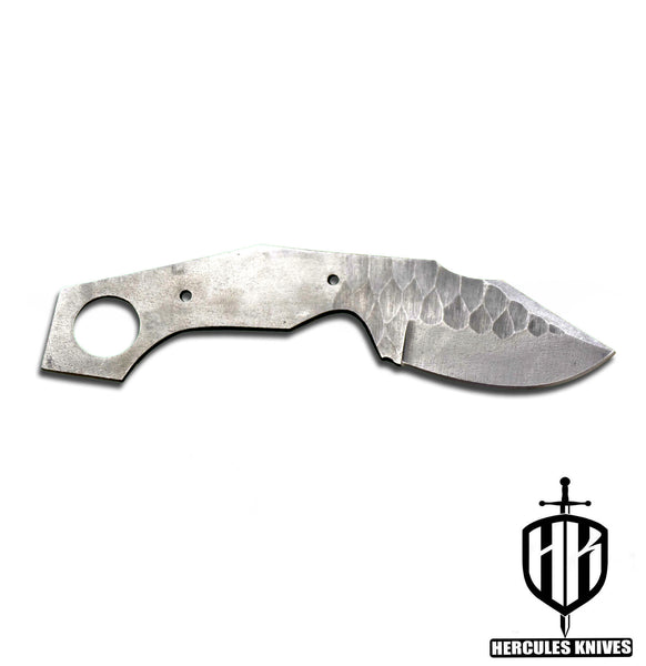 P509-Custom 7.5"OAL Hammered Spring Steel 5160 Blank Blade Hunting Knife Handmade, No Damascus