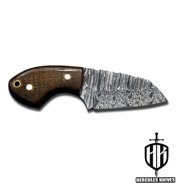 A372-Custom Damascus Steel Skinner Hunting Knife with G-10 Micarta Handle | Handmade | Leather Sheath