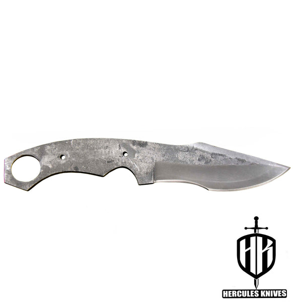 P80-Custom 9.0"OAL Hammered Spring Steel 5160 Blank Blade Tactical Hunting Knife Handmade, No Damascus
