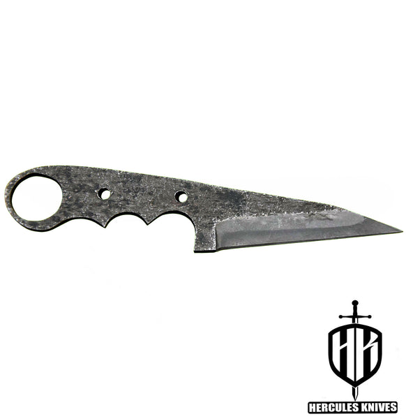 P96-Custom 8.0"OAL Hammered Spring Steel 5160 Blank Blade Hunting Knife Handmade, No Damascus
