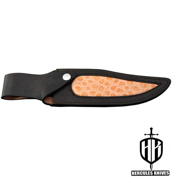 S220-CUSTOM 100% GENUINE LEATHER SHEATH POUCH HANDMADE FOR FIXED BLADE HUNTING KNIFE