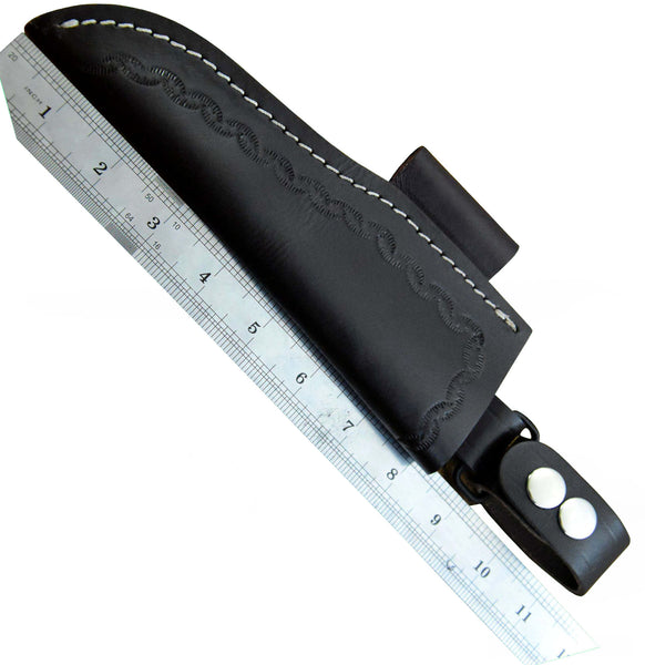 S213-CUSTOM 100% GENUINE LEATHER SHEATH POUCH HANDMADE FOR FIXED BLADE HUNTING KNIFE